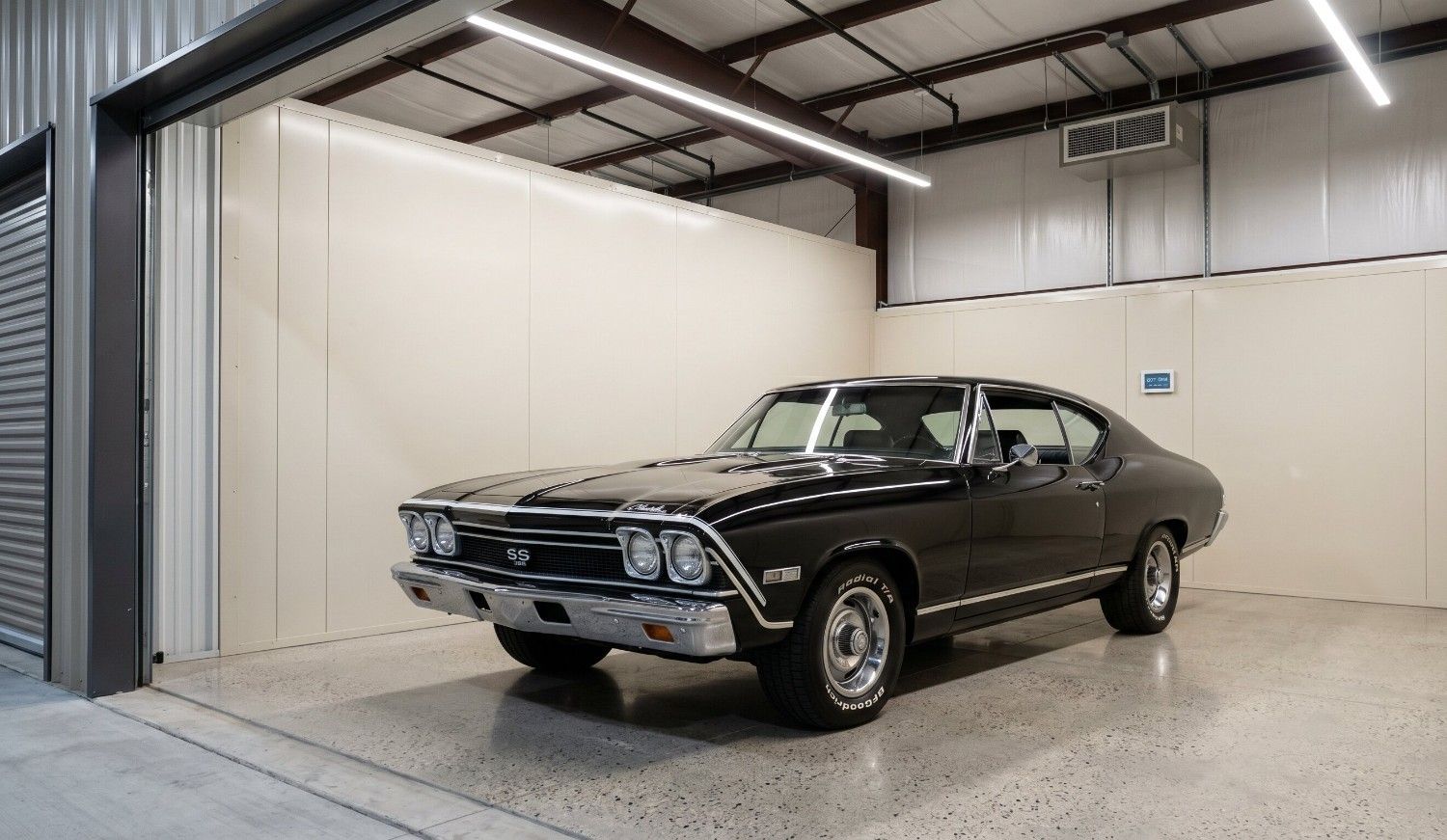Antique car stored in a climate-controlled unit with 10-foot ceilings at MOV Self Storage Vienna WV